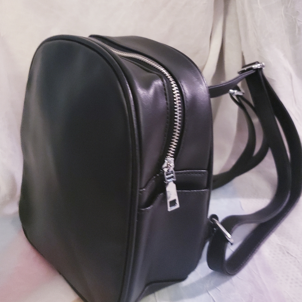 NWOT Black PU Leather Mini Backpack